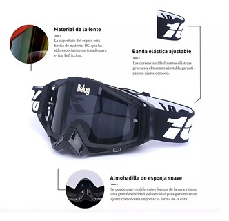 Foto 2 | Gafas De Esquí Goglesss Motocross Tácticos Anti Niebla, Belug Negro