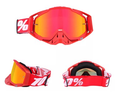 Foto 2 | Goglesss Motocross Lab.g Gafas De Esquí Tacticos Anti Niebla, Rojo