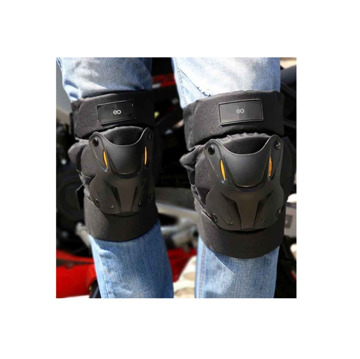 Foto 4 pulgar | Language Rodilleras Motociclista Ciclismo Bicicleta Eo Safe Imports Esi-12821-1 Negro