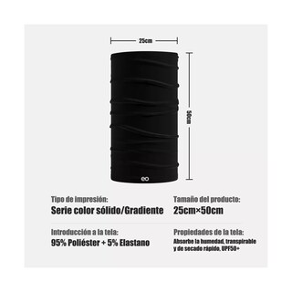 Foto 2 | Bandanas Deportivas Para Moto Ciclismo 10pzs Eo Safe Imports Esi-15890-1 Negro