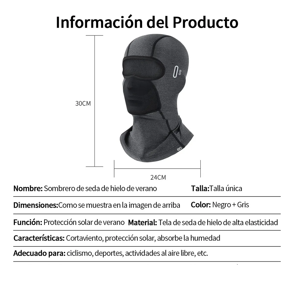 Foto 4 pulgar | Set 2pcs Bandana Moto De Balaclava Máscara De Protección Solar  Eo Safe Imports Esi-20401 Gris
