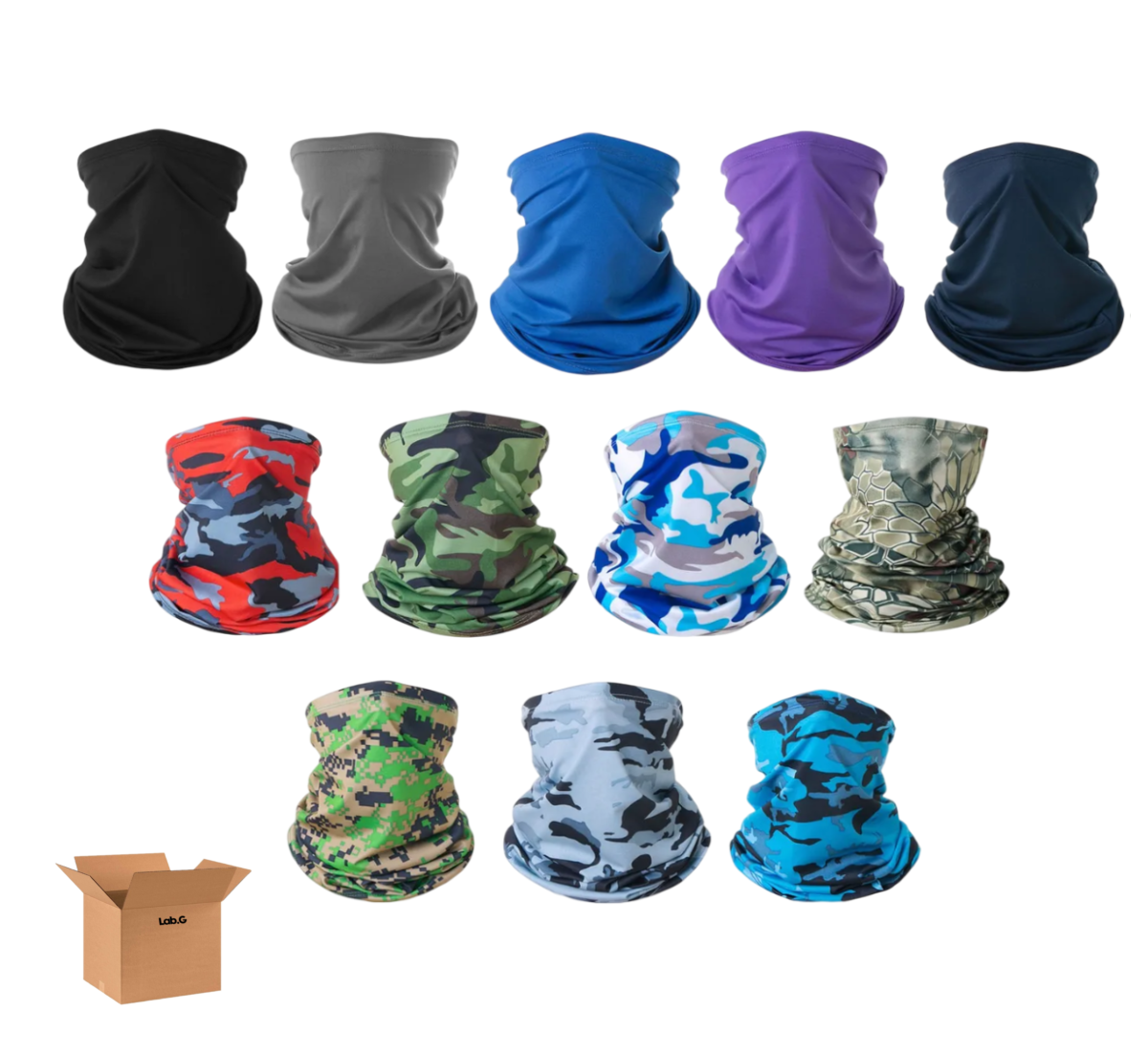Foto 1 | 12 Pack Bandana-máscara  Lab.g Sol Transpirable Ciclismo Pesca Multicolor