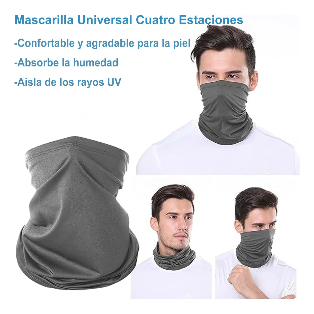 Foto 4 | 12 Pack Bandana-máscara Belug   Sol  Transpirable  Ciclismo  Pesca Blanco  Gris Y Negro