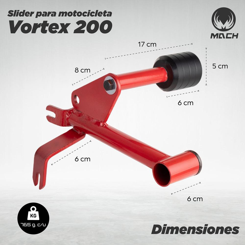 Foto 3 pulgar | Slider Para Motocicleta Mach Italika Vortex200 Color Rojo