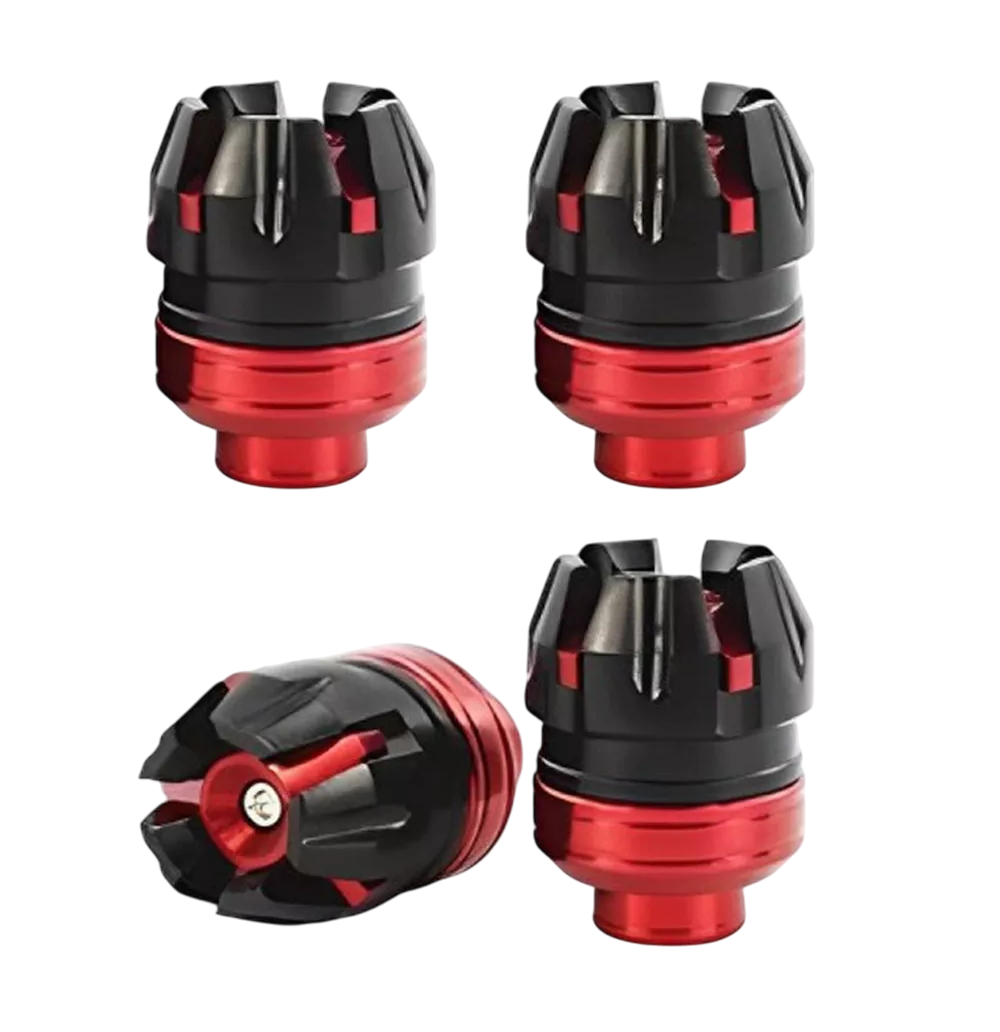 Slider Eje De Llanta Universal Motocicleta 4 Pcs Rojo