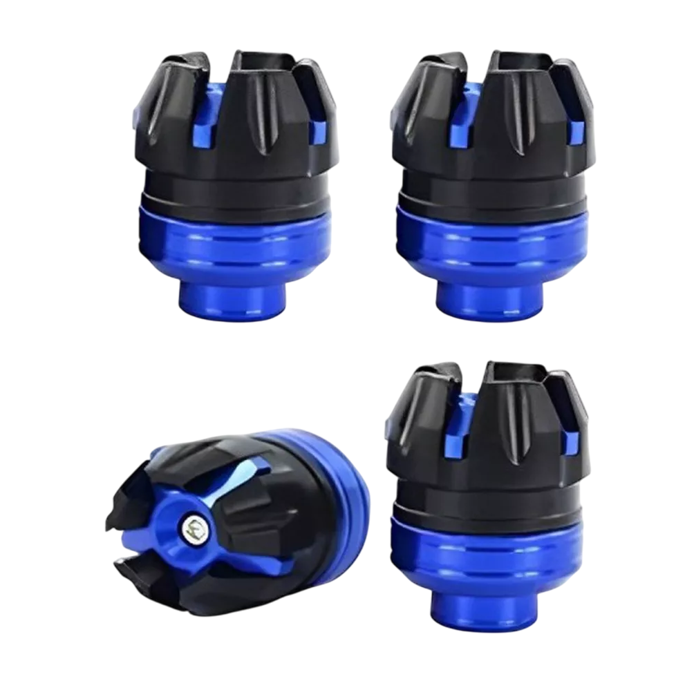 Slider Eje De Llanta Universal Motocicleta 4 Pcs Azul