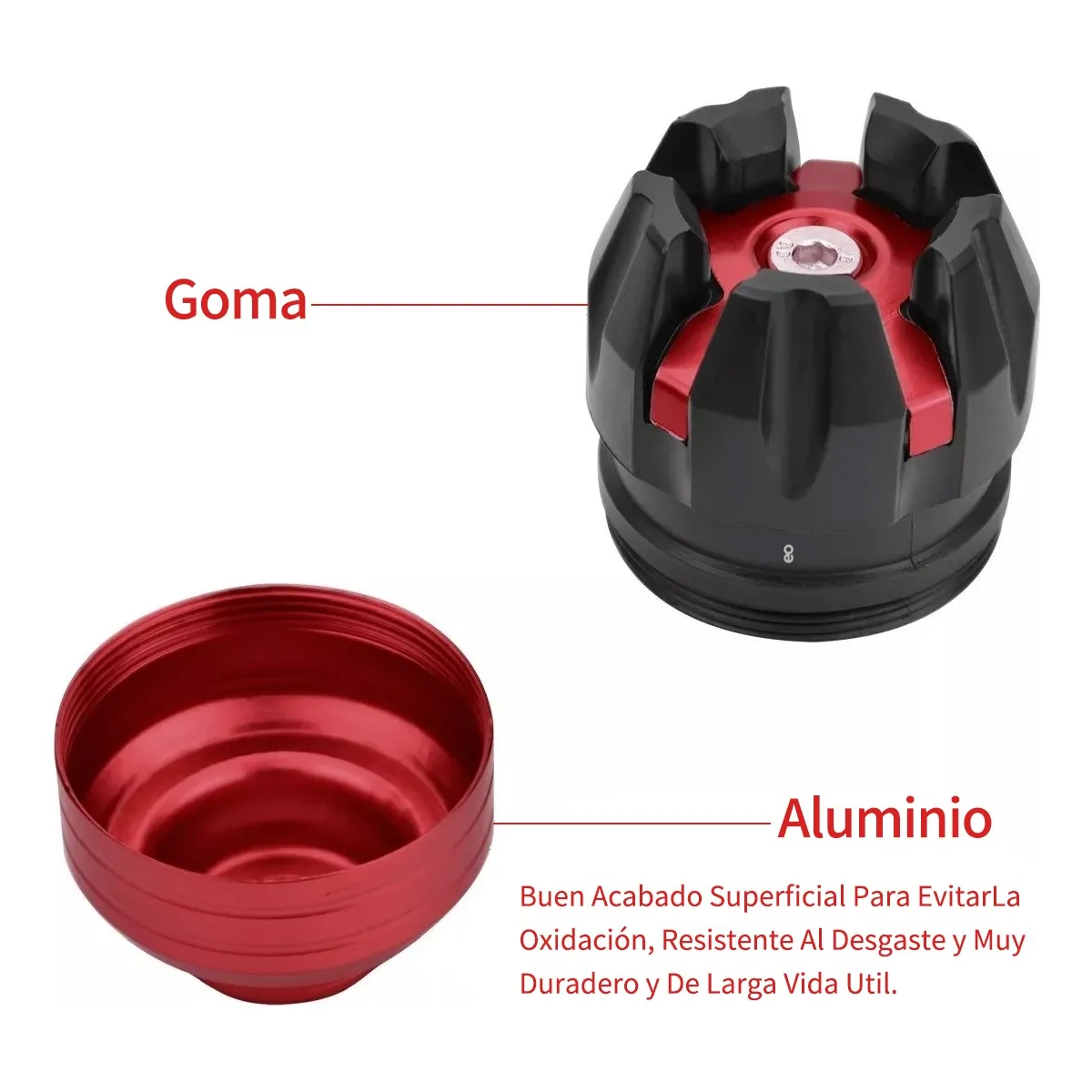 Foto 4 pulgar | Slider Eje Llanta Universal Motocicleta 8pcs Eo Safe Imports Esi-18933 Rojo