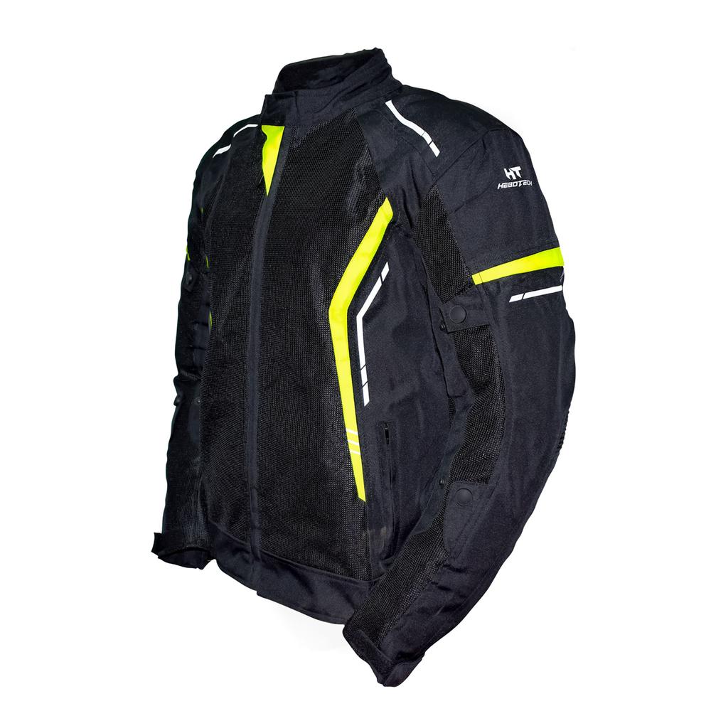 Foto 3 pulgar | Chamarra para Motociclista Hebotech Talla M Jacket Mesh Black Yellow