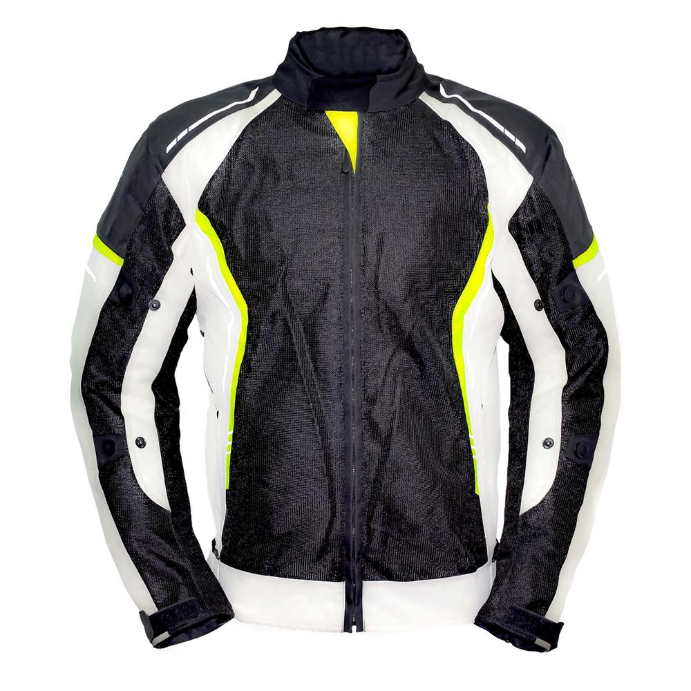 Chamarra para Motociclista Talla M Jacket Mesh Black White Hebotech