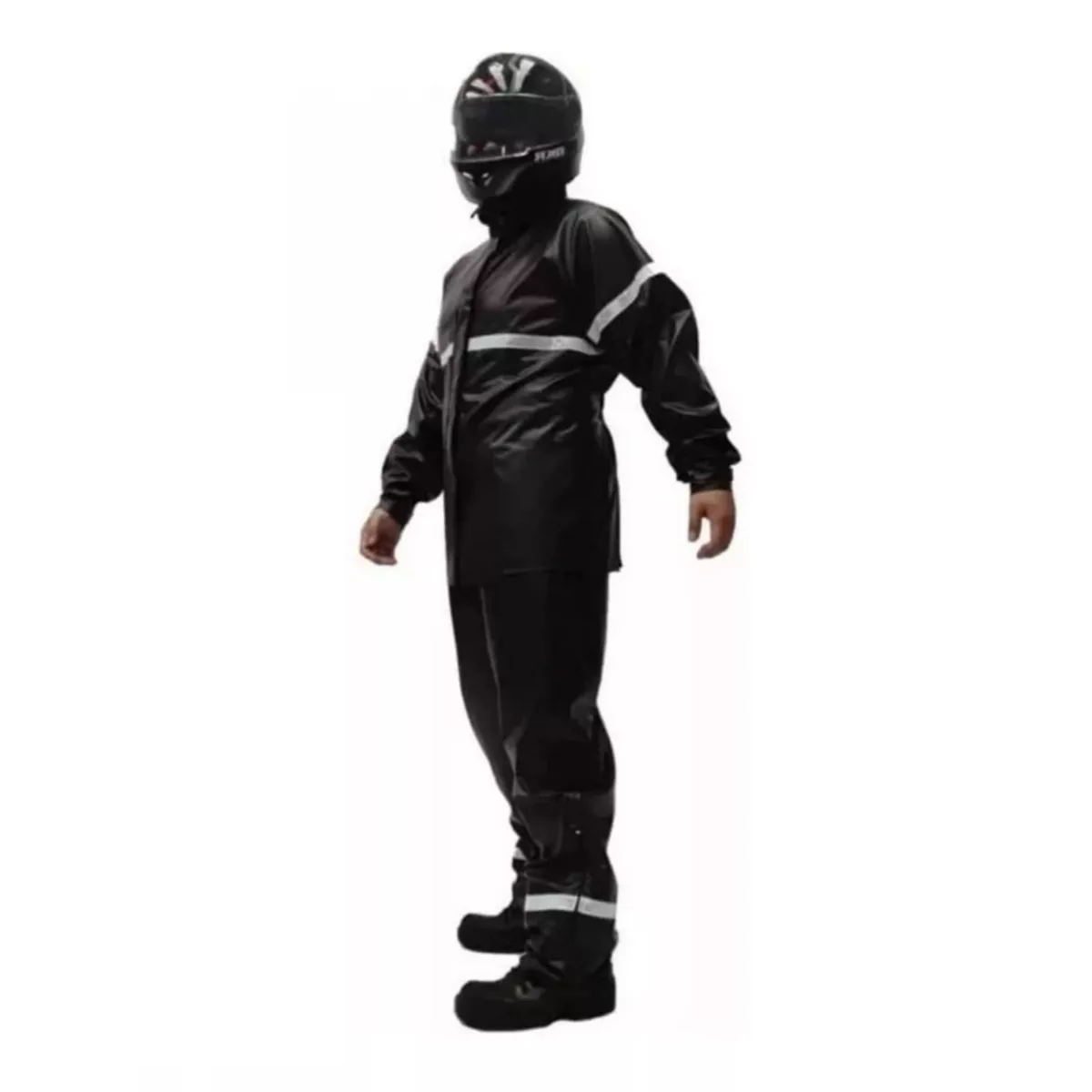 Impermeable Para Motociclista Uso Rudo  Talla Xl Eo Safe Imports Esi-7608 Negro