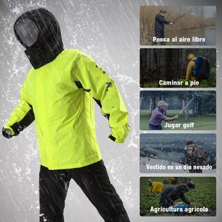 Foto 2 | Impermeable Motociclista Reflejante Con Capucha Talla Xl Eo Safe Imports Esi-7598 Verde