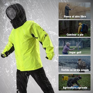 Foto 2 | Impermeable Motociclista Reflejante Con Capucha Talla L Eo Safe Imports Esi-7597 Verde