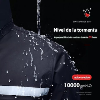 Foto 2 | Impermeable para Motociclista Reflejante Reforzado Eo Safe Imports Esi-10044 Negro