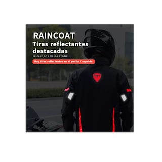 Foto 2 | Impermeable Motociclista Reflejante Con Capucha Alta L Eo Safe Imports Esi-13740 Multicolor