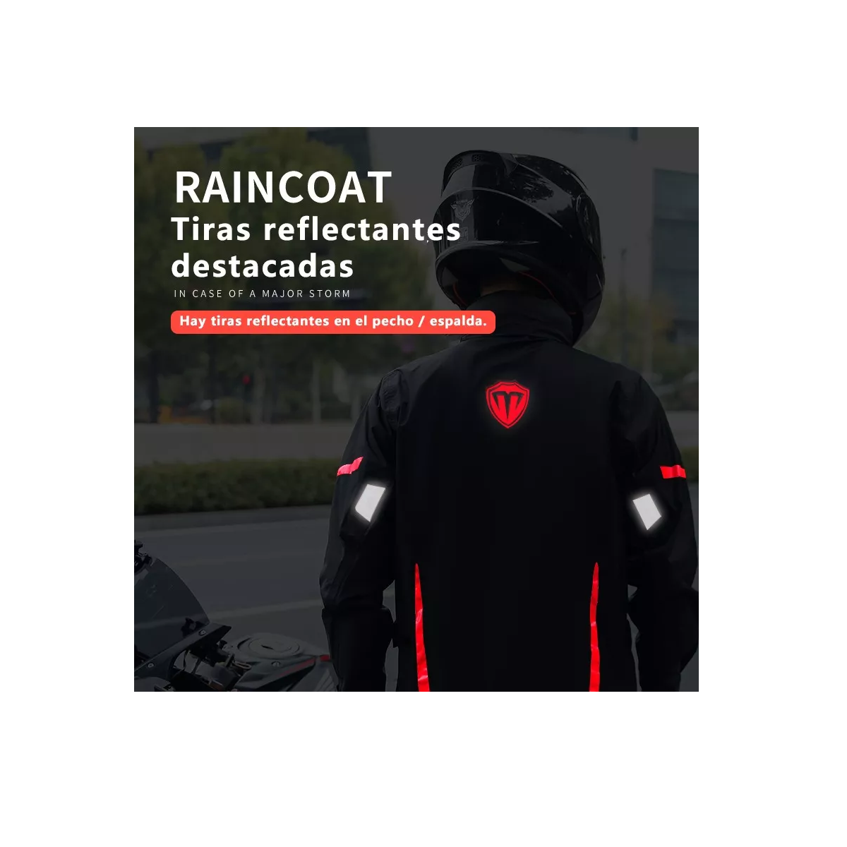 Foto 2 | Impermeable Motociclista Reflejante Con Capucha Alta Xxl  Eo Safe Imports Esi-13742 Multicolor