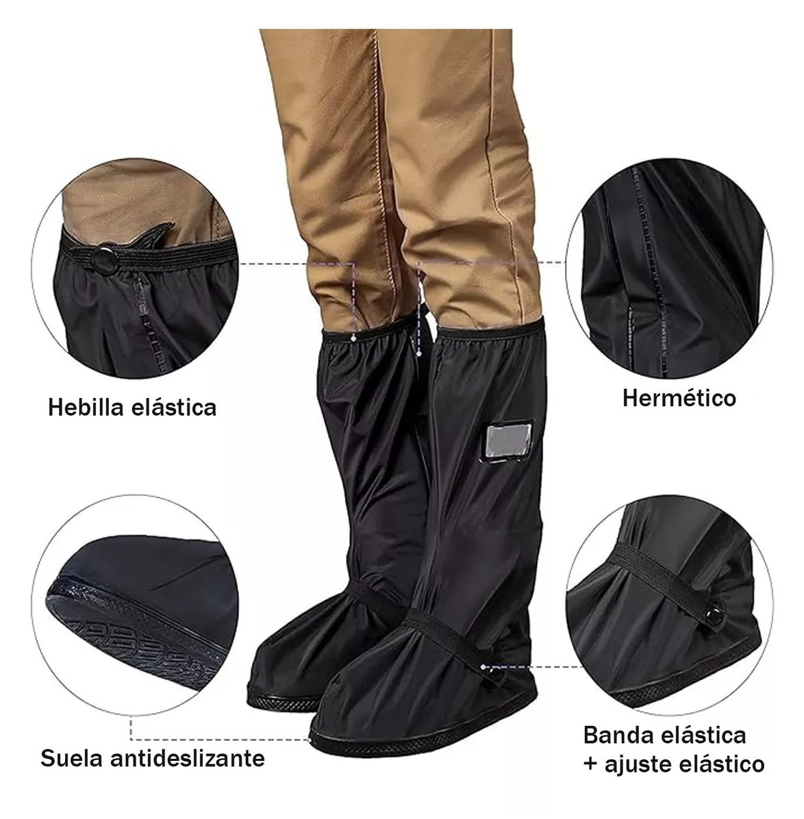 Foto 4 pulgar | Cubierta Para Zapato De Botas Impermeable Lluvia, Talla:l 30 Cm Negro