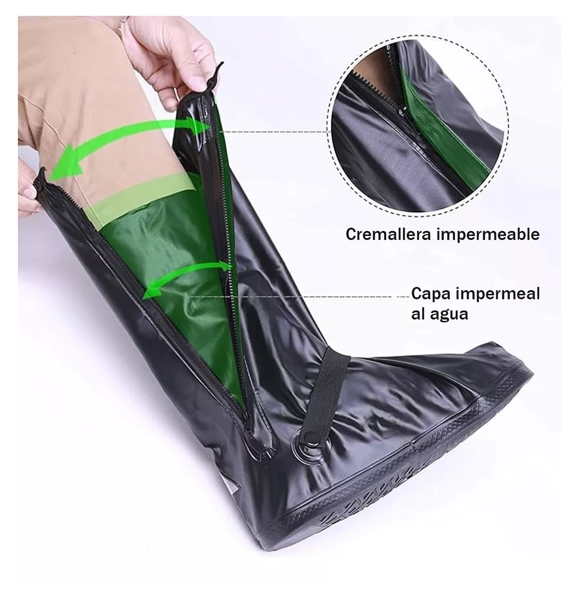 Foto 5 pulgar | Cubierta Para Zapato De Botas Impermeable Lluvia, Talla:l 30 Cm Negro