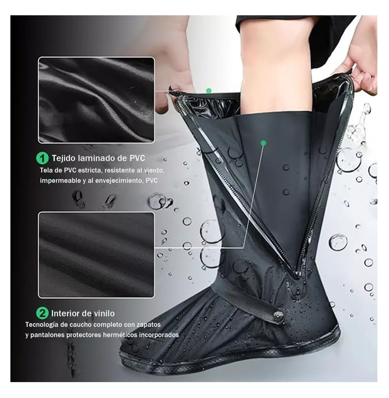 Foto 6 pulgar | Cubierta Para Zapato De Botas Impermeable Lluvia, Talla:l 30 Cm Negro