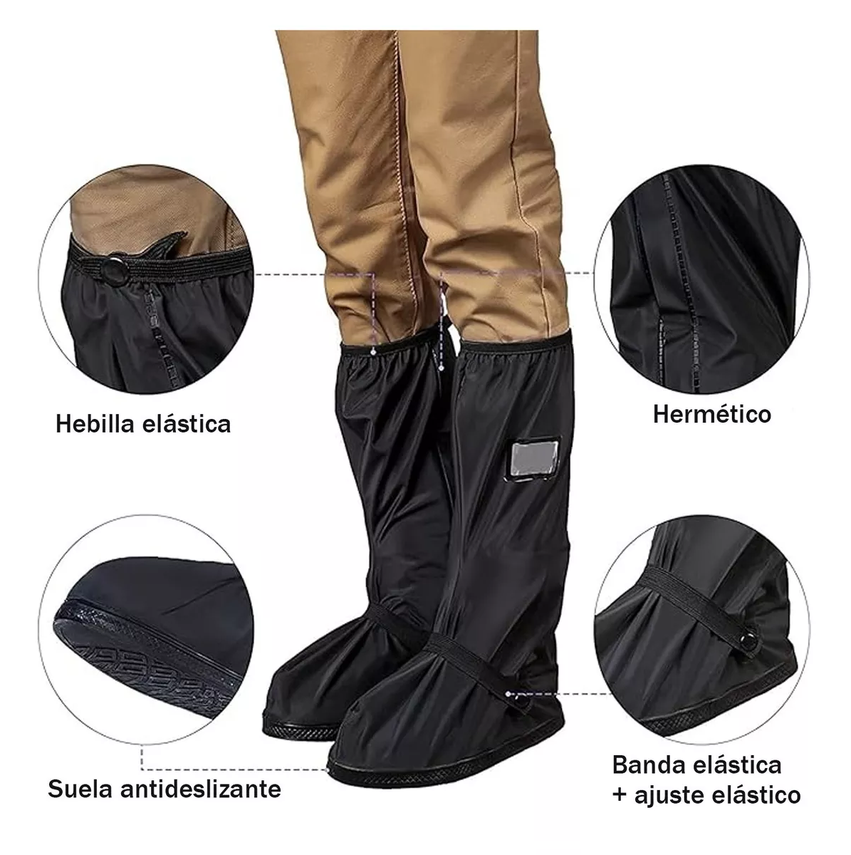 Foto 5 pulgar | Cubierta Para Zapato De Botas Impermeable Lluvia *negro Talla:l Xxl 34 Cm*