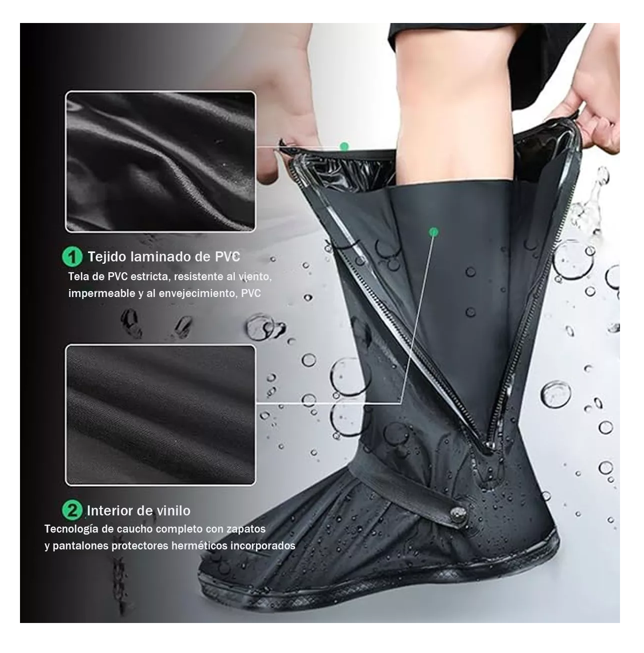 Foto 3 pulgar | Cubierta Para Zapato De Botas Impermeable Lluvia Belug *negro Talla:l 28.5 Cm*