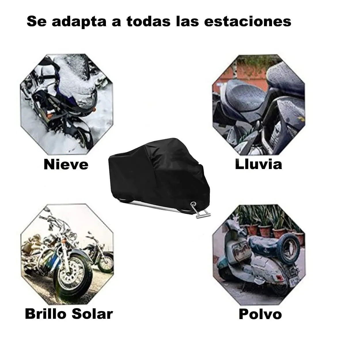 Foto 4 pulgar | Funda Protectora de Polvo para Motocicleta color Negro