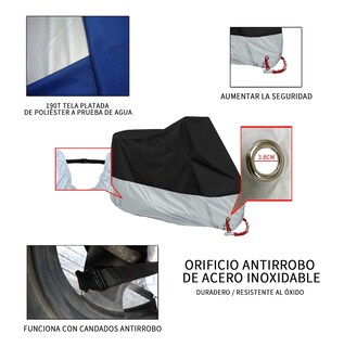Foto 3 | Funda Impermeable Para Motocicleta De 190t Funda Motocicleta Esi-6020 Negro