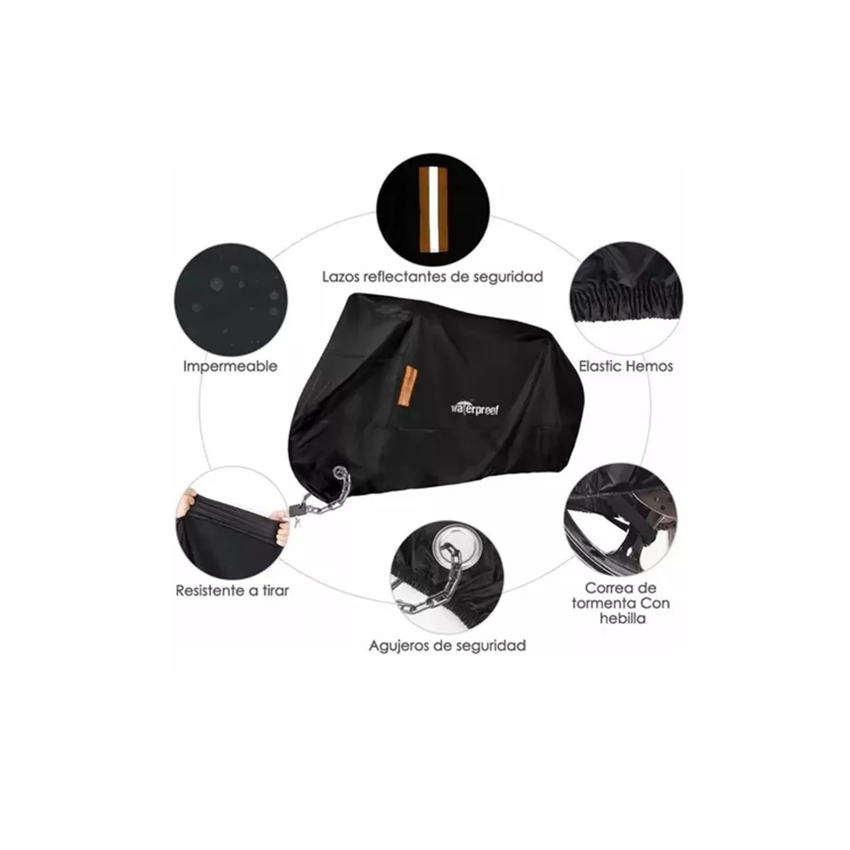 Foto 2 | Funda de Moto Impermeable Resistente Al Polvo A La Nieve Eo Safe Imports Esi-9009 Negro