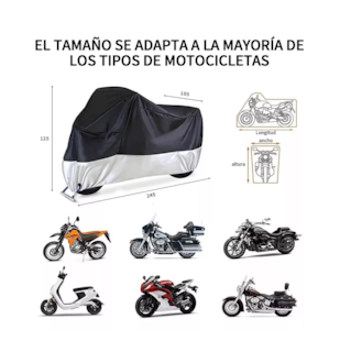 Foto 2 | Funda Para Moto Impermeable Cubierta Lona, Color Plata