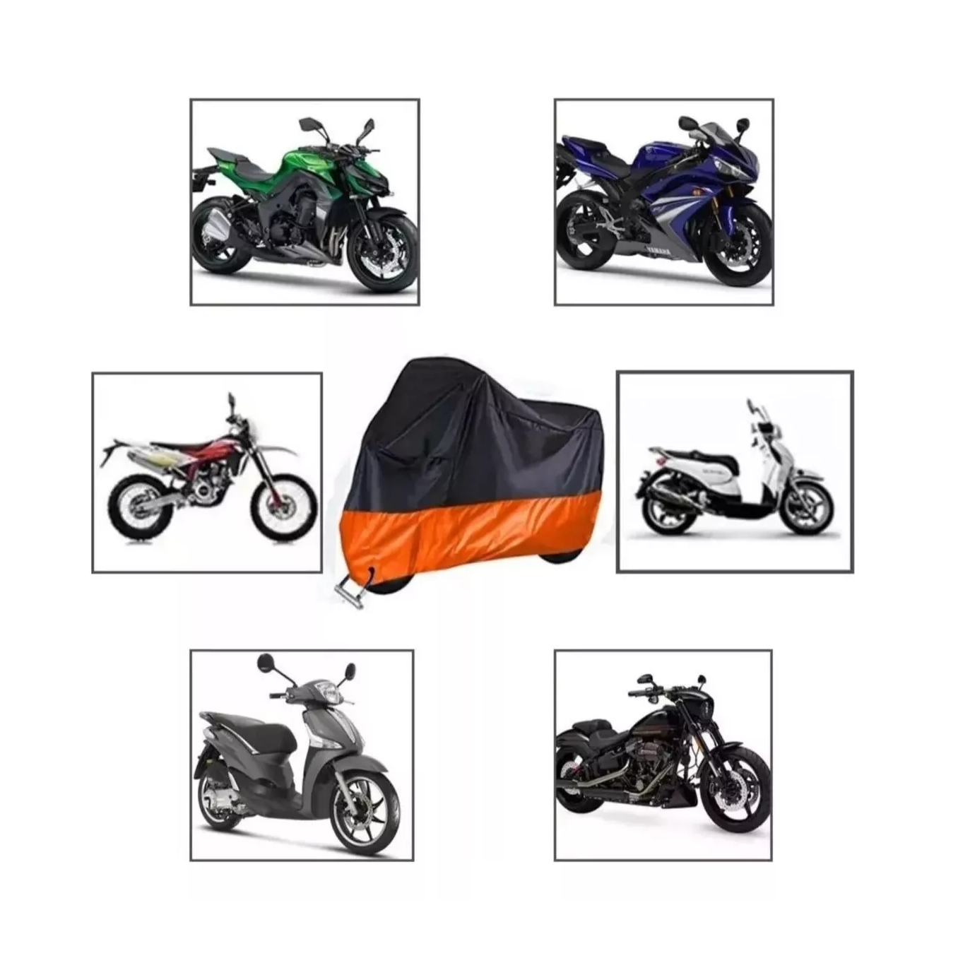 Foto 4 pulgar | Funda Para Moto Impermeable Cubierta Lona, Naranja