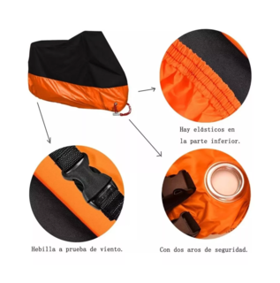 Foto 4 | Funda Para Moto Impermeable Cubierta Lona, Naranja
