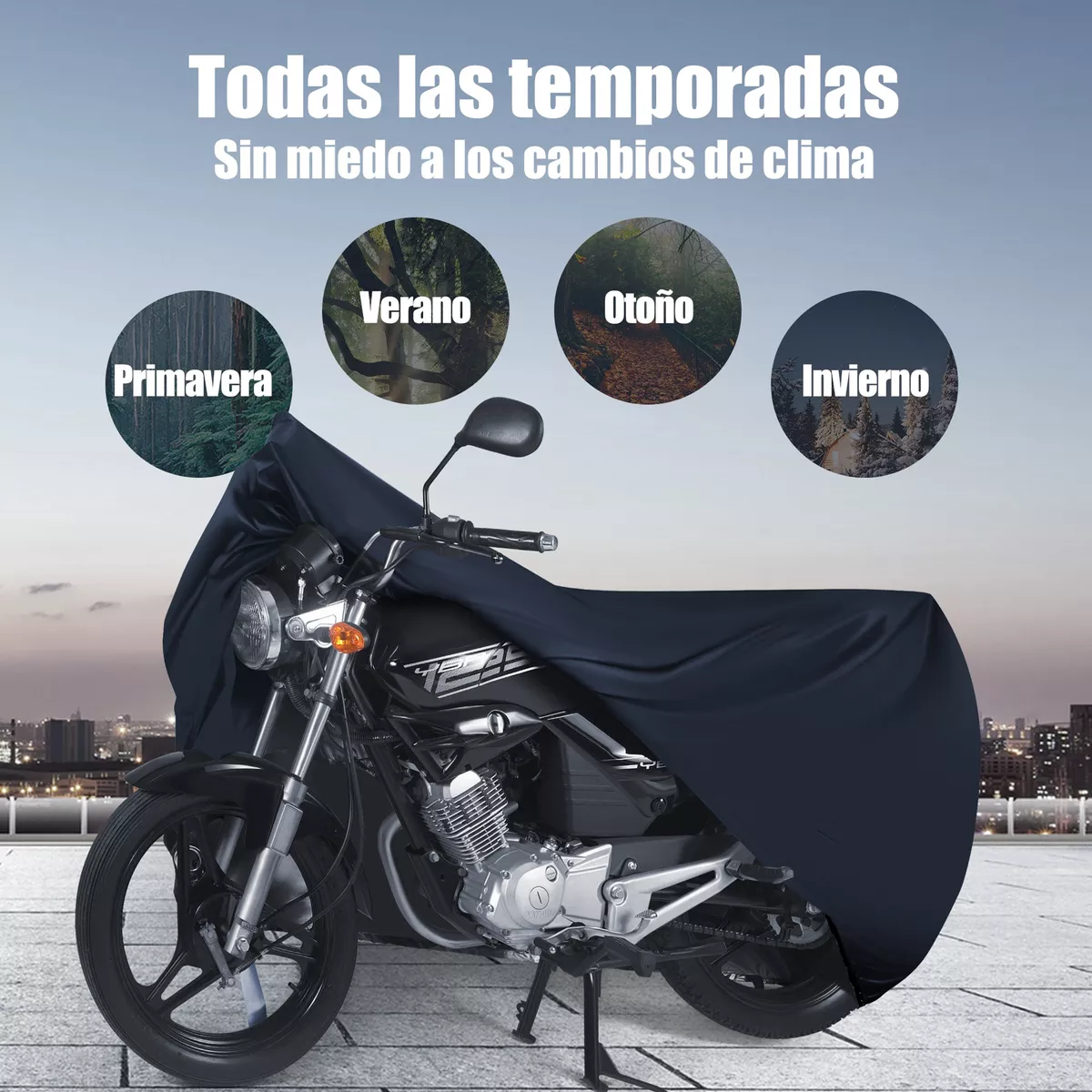 Foto 4 pulgar | Funda Motocicleta Impermeable  Grueso  Eo Safe Imports Esi-16721 Negro