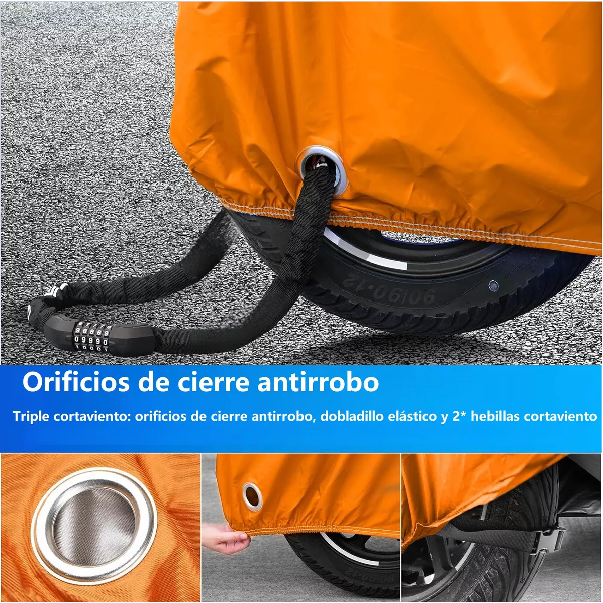 Foto 4 pulgar | Funda de Moto Antipolvo XXL Eo Safe Imports Esi-16810 Naranja