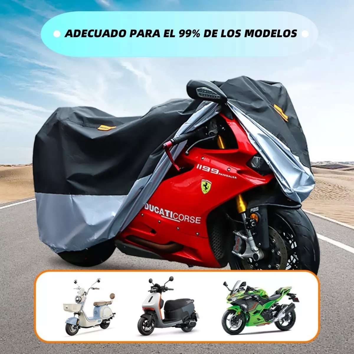 Foto 4 pulgar | Fundas Para Motos Impermeable Cubierta Grueso Eo Safe Imports Esi-17830 Negro