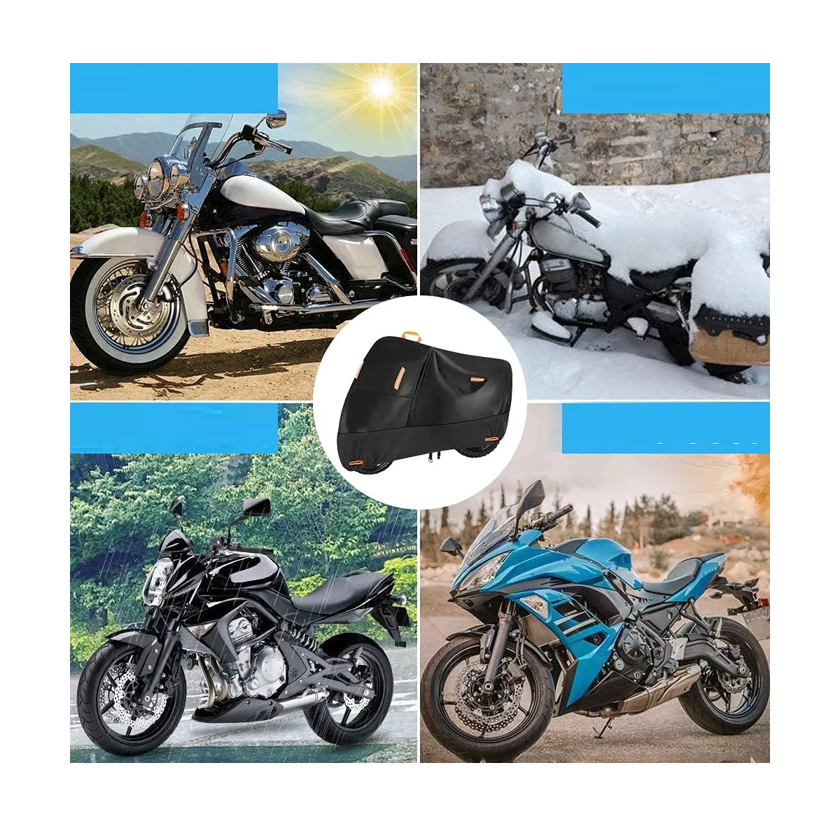 Foto 4 pulgar | Funda Motocicleta Impermeable Grueso Cubiertas Para Moto 2xl Eo Safe Imports Esi-17834 Negro
