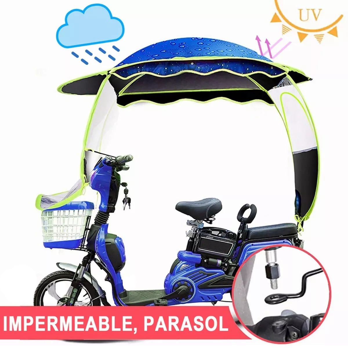 Foto 2 | Toldo Cubresol Moto Impermeable Funda Para Motocicletas. Eo Safe Imports Esi-9016-1 Multicolor