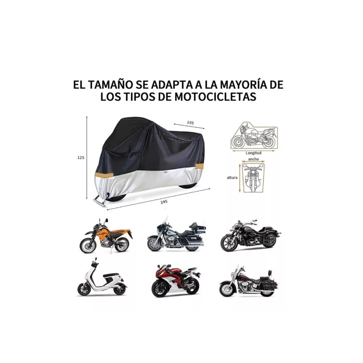 Foto 3 pulgar | Cubierta De Moto/cubierta Polvo /cubierta Lluvia Eo Safe Imports Esi-9014-1 Multicolor