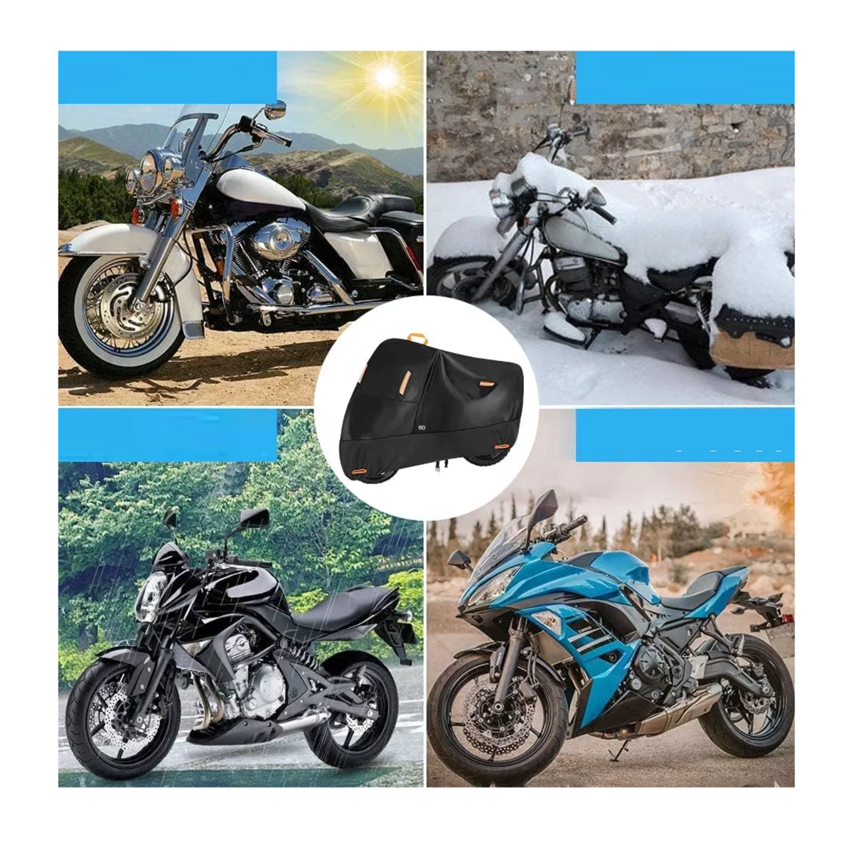 Foto 4 pulgar | Funda Motocicleta Impermeable Grueso Cubiertas Para Moto 2xl Eo Safe Imports Esi-17834-1 Negro