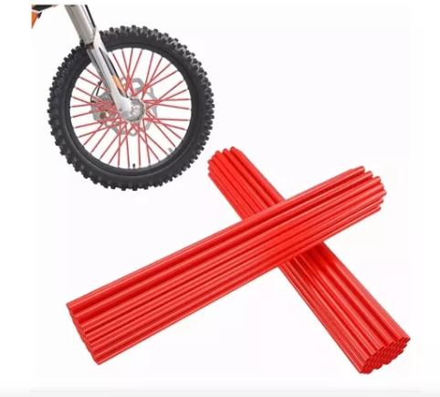 Foto 4 pulgar | Cubre Rayos de Rines para Moto y Bicicleta 72 Piezas Rojos