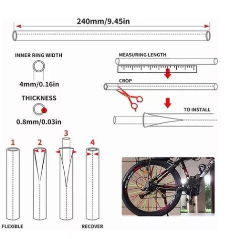 Foto 4 pulgar | Popotes Cubre Rayos para Moto y Bicicleta 72 Piezas Negros