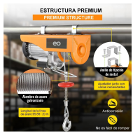 Foto 4 pulgar | Polipasto Eléctrico De Carga De 400 Kilos, 20 M, 110v Eo Safe Imports Esi-2129-1 Multicolor