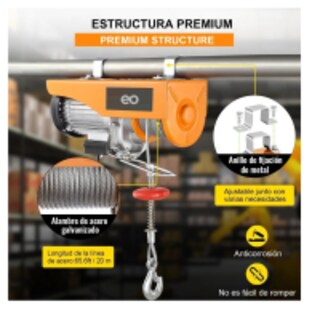 Foto 3 | Polipasto Eléctrico De Carga De 400 Kilos, 20 M, 110v Eo Safe Imports Esi-2129-1 Multicolor