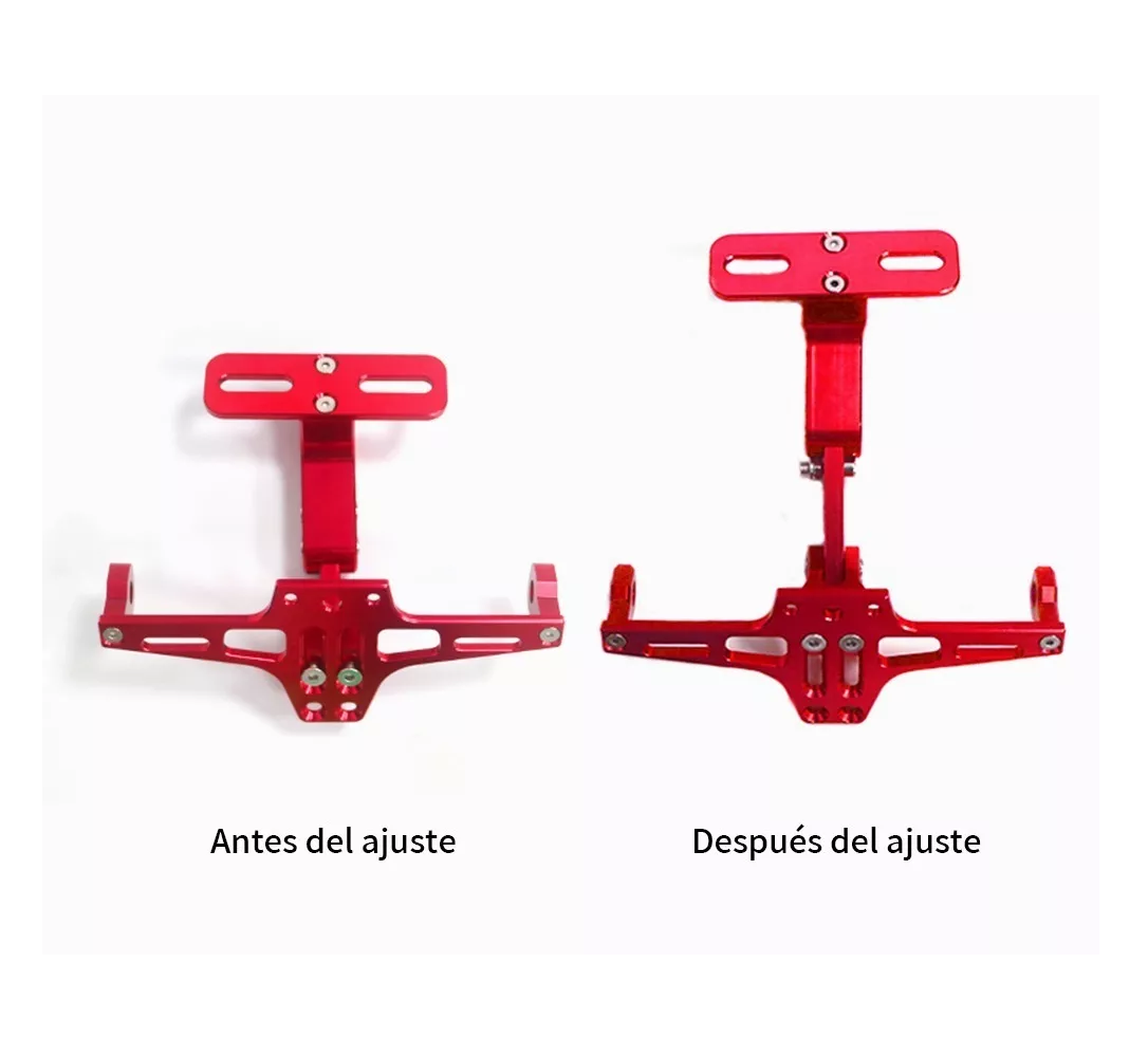 Foto 3 pulgar | Soporte Ajustable para Matrícula de Motocicleta con Luces Rojo