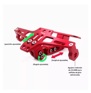 Foto 3 | Soporte Ajustable para Matrícula de Motocicleta con Luces Rojo