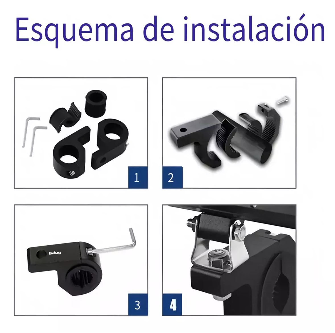 Foto 4 | Bases Para Luces Belug Auxiliares Metal Motocicleta Auto 2 Pzs Negro
