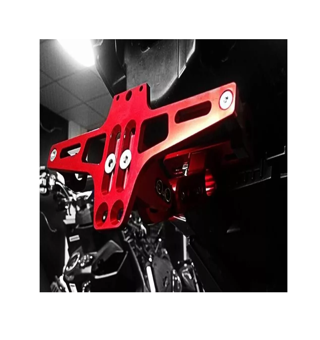 Foto 4 pulgar | Soporte de Matrícula de Motocicleta de Aleación de Aluminio Rojo