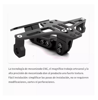 Foto 5 | Soporte Ajustable Para Matrícula De Motocicleta Con Luces Negro