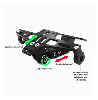 Foto 4 | Soporte Ajustable Para Matrícula De Motocicleta Con Luces Negro