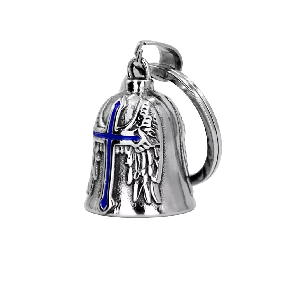 Campana para Moto Guardián Bell Amuleto Protección Regalo Plata/azul