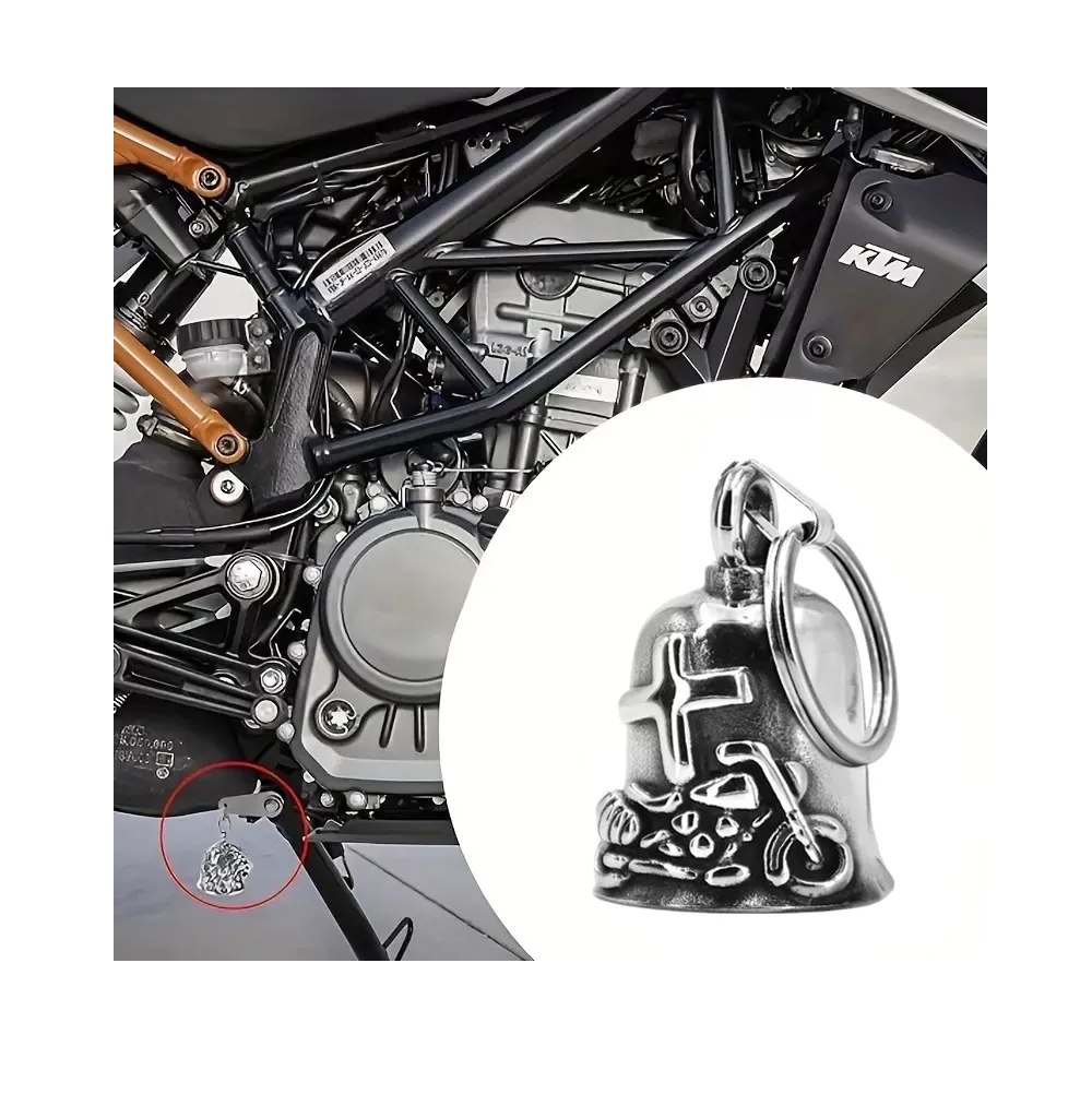 Foto 5 pulgar | Campana Biker Amuleto para Motos Guardian Bell 2 Unidades Plateadas