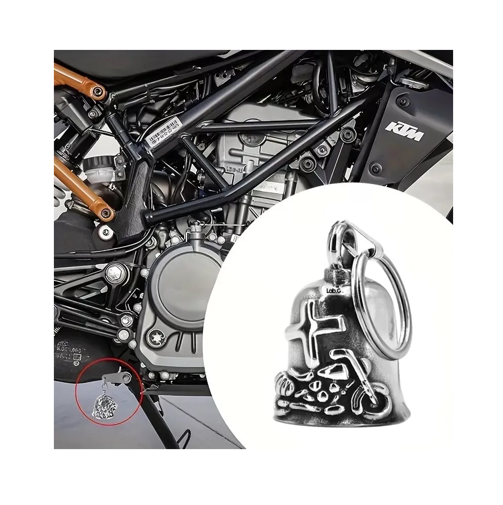 Foto 3 pulgar | Campana Biker Amuleto Para Motos Guardian Bell 2 Unid, Plateado